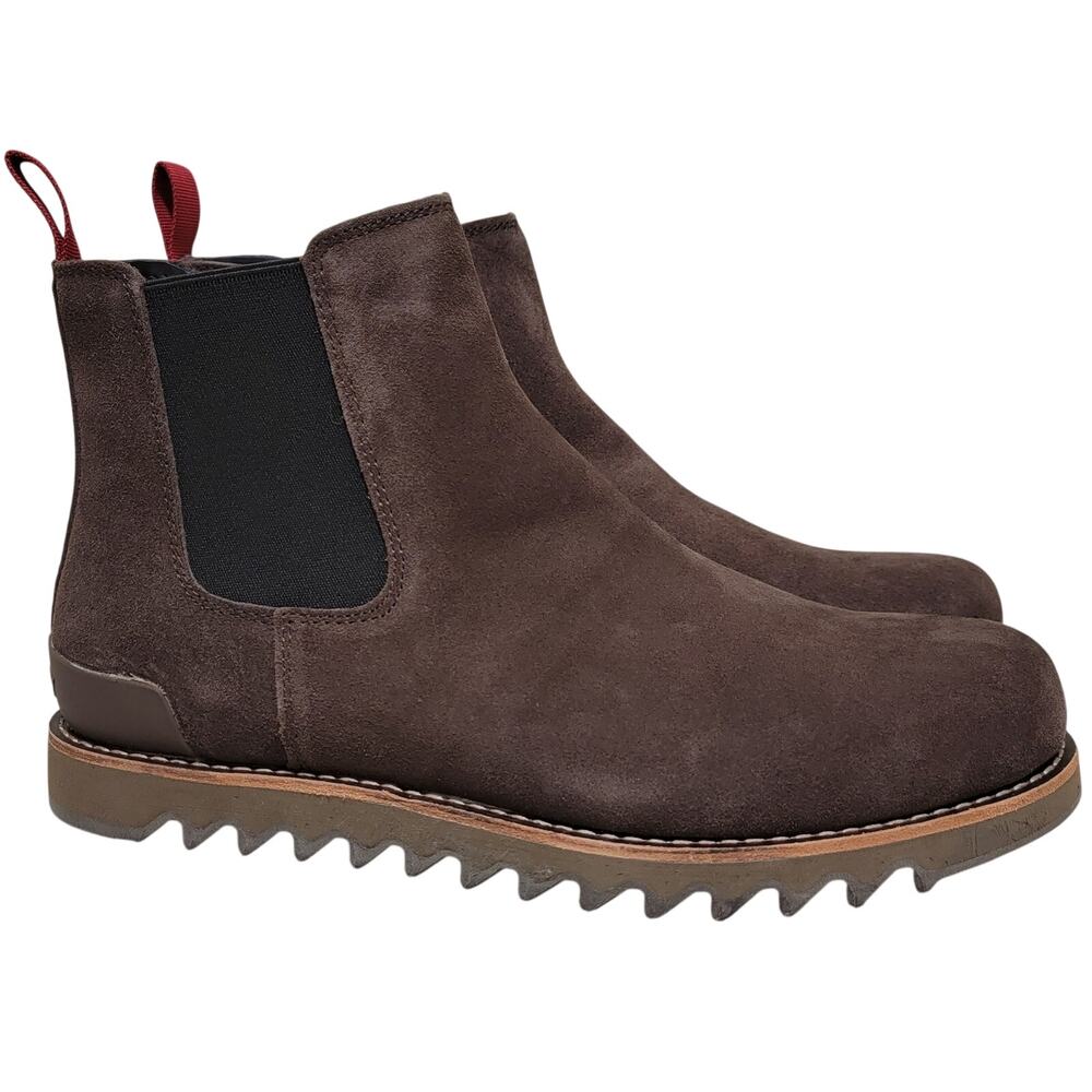 Territory Men Yellowstone Chelsea Ankle Boots Size US 11W Brown Suede